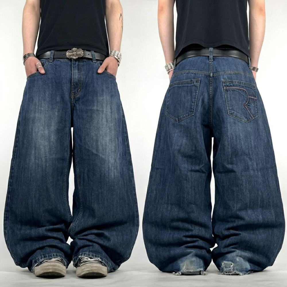 Vintage y2k grunge archive rare faded embroidered rocawear baggy jeans